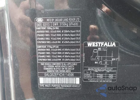 2013 Land Rover Range Rover Supercharged from USA, damaged, VIN SALGS2EFXDA114596